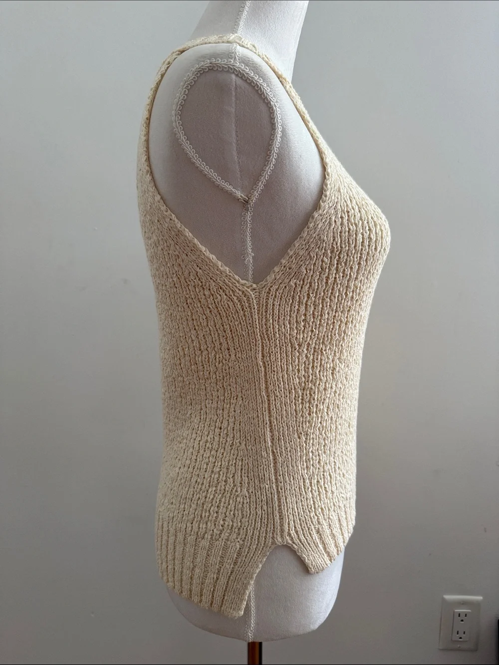 J. Crew Cream Ribbed Halter Knit Tank